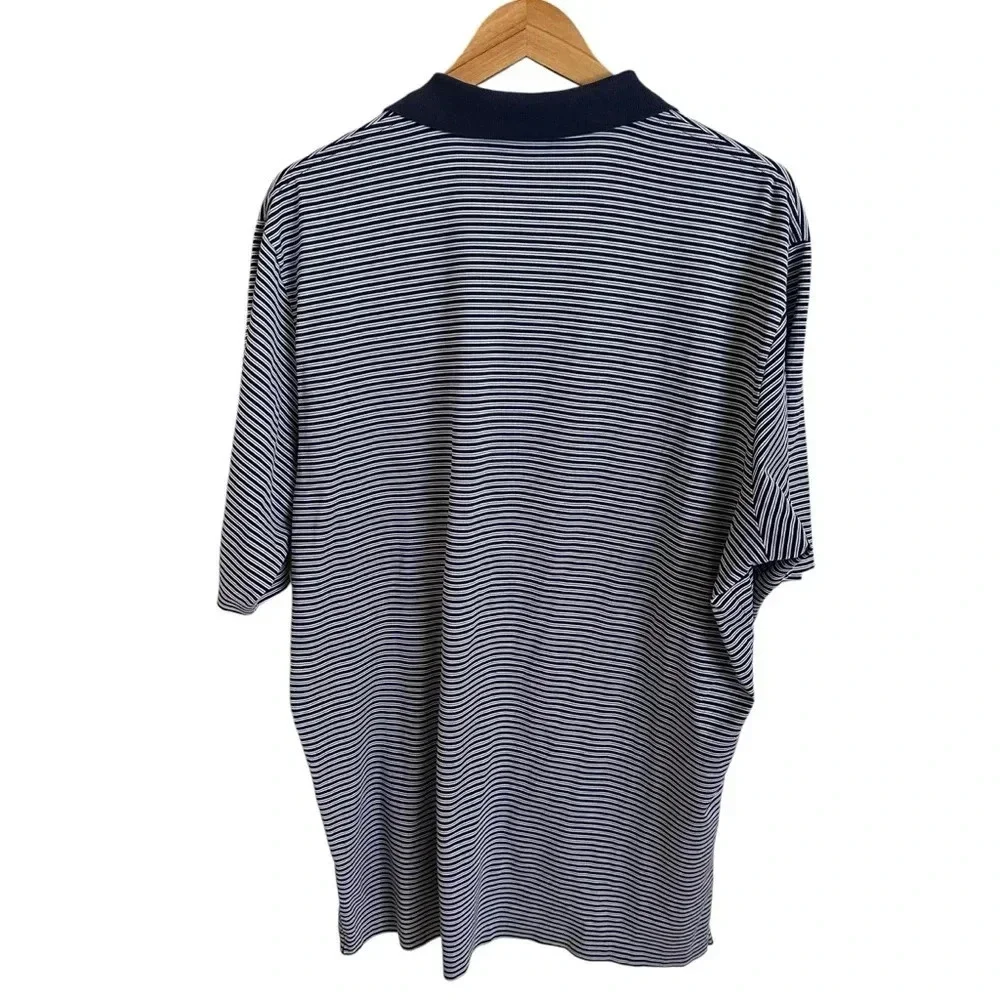 Polo‎ Golf Ralph Lauren Men’s Large Pima Cotton Striped Polo Shirt Navy Blue